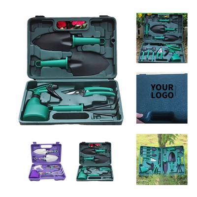 Stainless Steel Gardening Tool Set With Carrying Case 11.8" Length X 7.8" Width X 2.7" H